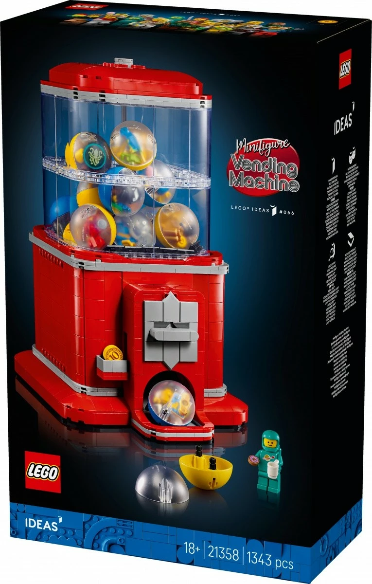 Set za gradnjo Minifigure Machine, LEGO Ideas 21358, 1343 kosov, 18+, rdeč