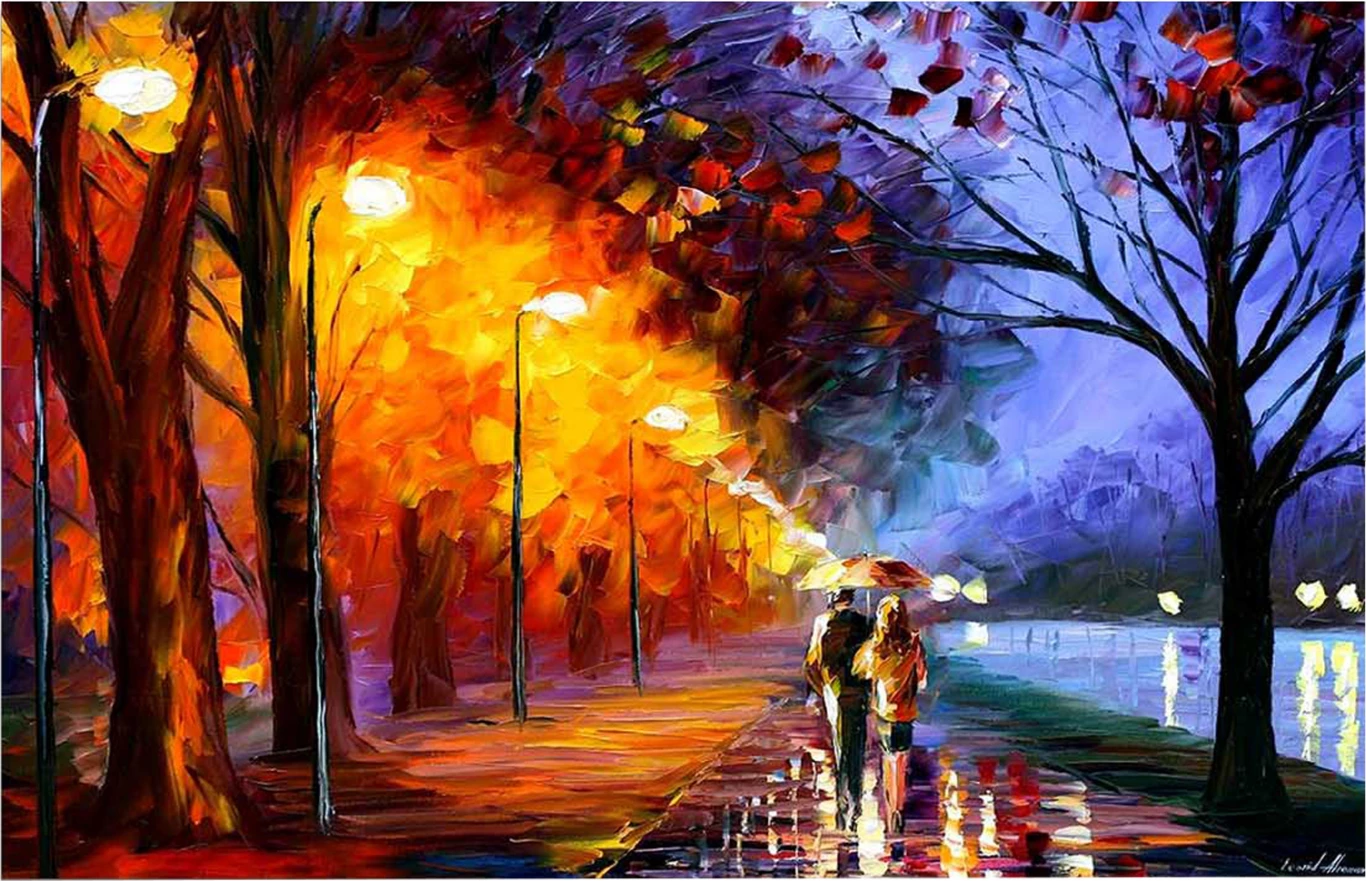 Stenska umetnost Aleja ob jezeru FH7193.04 45X70X3 cm