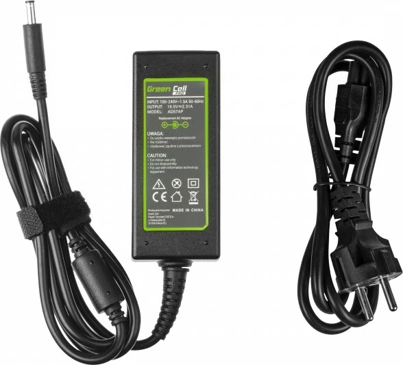 Polnilnik za prenosnik Green Cell, 45 W, črn