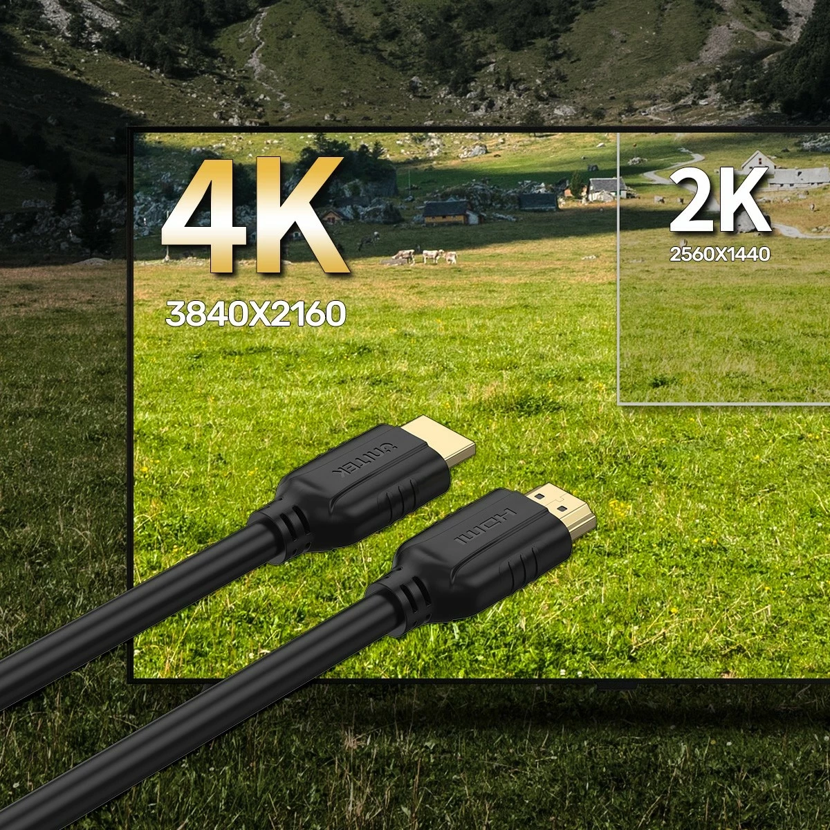 HDMI kabel 2.0 4K 60Hz 1,5 m, Unitek, črn