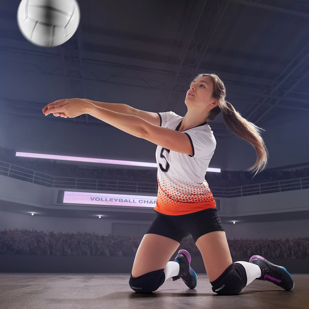 Podporne ščitnike za kolena za odbojko Meteor, unisex, črne