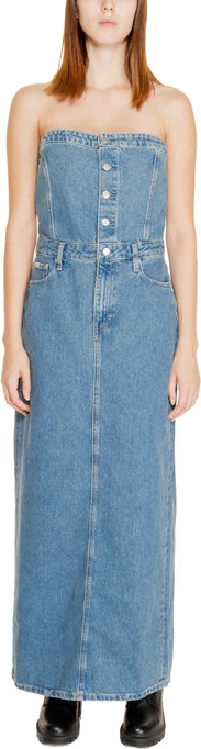 Obleka za ženske Calvin Klein Jeans, modra