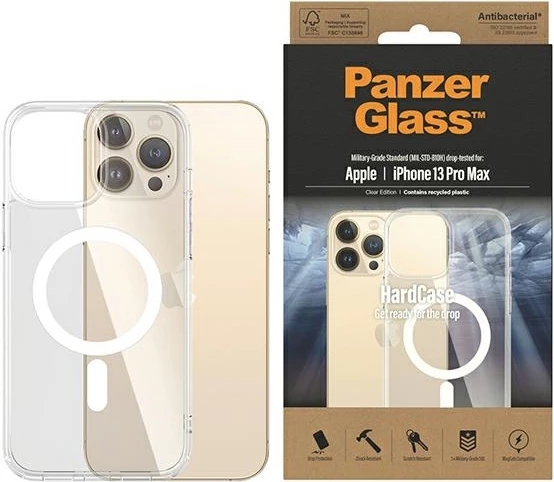 Zaščitni ovitek z MagSafe PanzerGlass HardCase za iPhone 13 Pro Max, prozoren