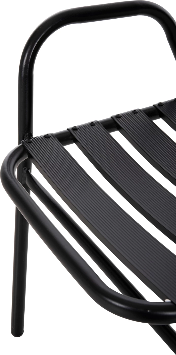 Stol Prelude FH5970.03 kovinski okvir-aluminij sedež in naslonjalo-črna 54x56x79Hcm