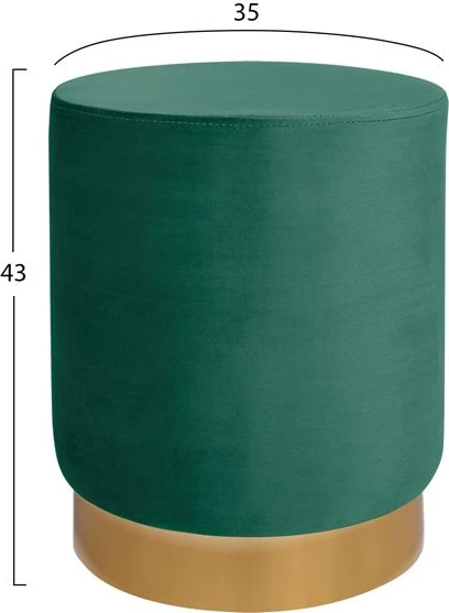 Žametni stolček Levy FH8408.03 v modri barvi z zlato osnovo 35x43 cm