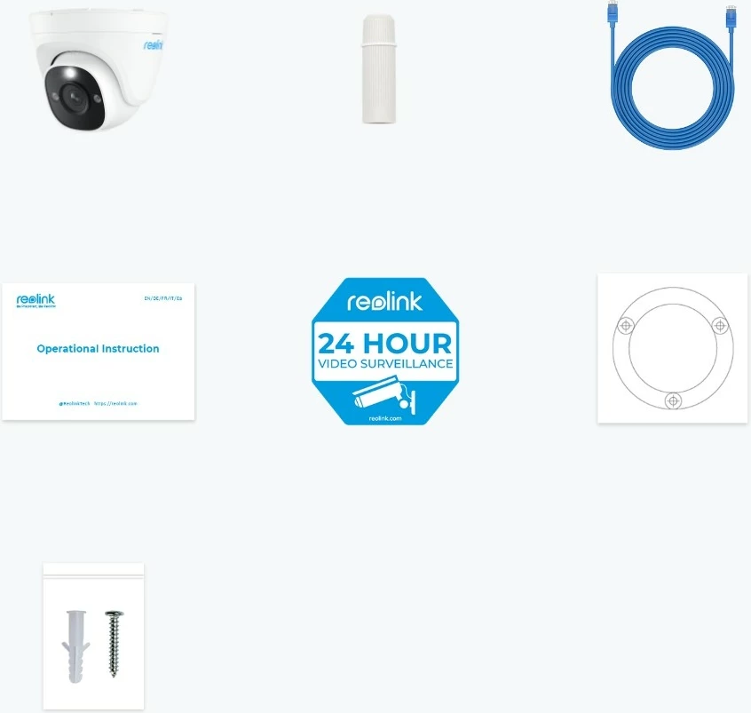 Varnostna kamera 4K Ultra HD Reolink P334, PoE, 256GB, bela