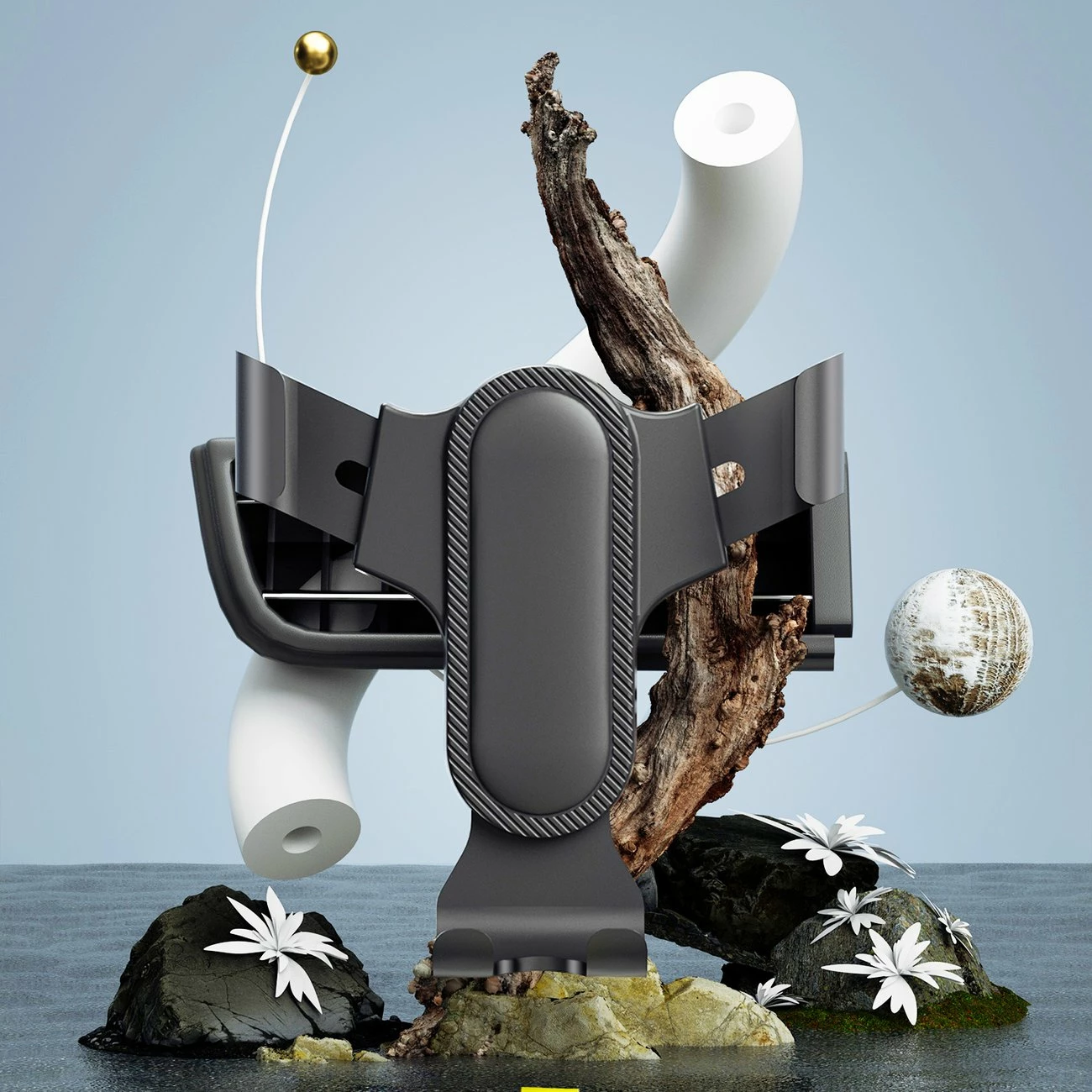 Gravitacijsko držalo za pametni telefon za avto Dudao F7s, montaža na rešetko prezračevalnika, 360° vrtenje, za 4,7–6,9", črno