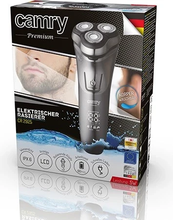 Brivnik za moške z rotacijskim sistemom in trimerjem Adler CR 2925, siv