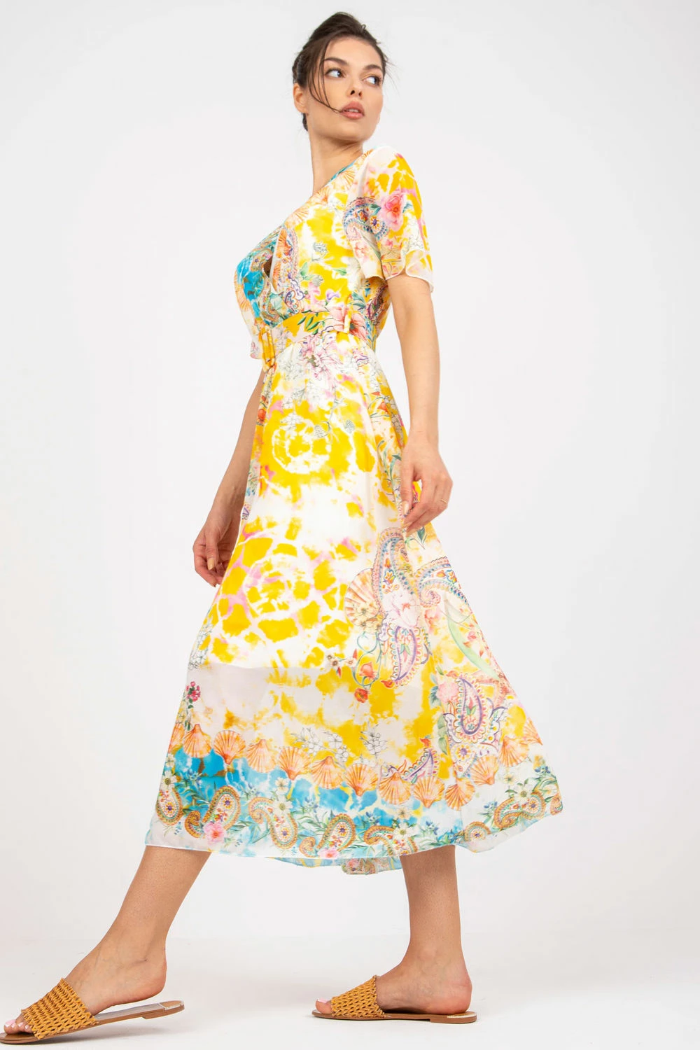 Obleka Italy Moda 196201, rumena