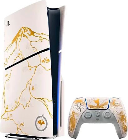 Igralna konzola PlayStation 5 Sony Ghost of Yotei Gold omejena izdaja Slim 1 TB, bela