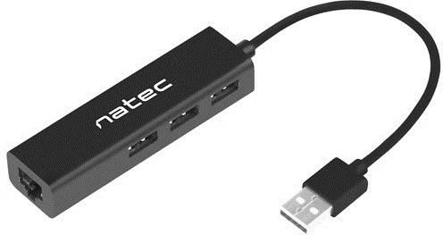 Razdelilec USB 2.0 480 Mbit/s, črn - Natec Dragonfly