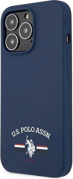 Ovitek za telefon za iPhone 13 Pro Max 6,7", silikonski, modra (navy) U.S. Polo Assn. USHCP13XSFGV