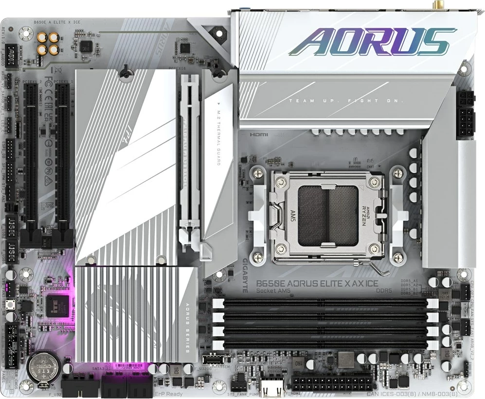 Matična plošča Gigabyte B650E AORUS ELITE X AX ICE, Socket AM5, ATX, bela