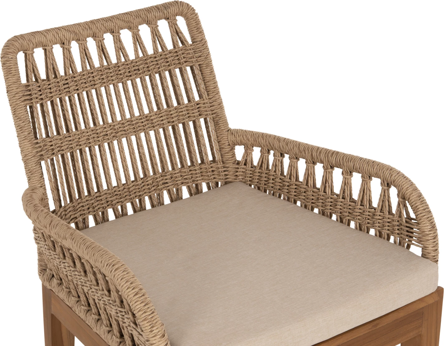 Stol STARDOM iz tikovine in vrvi v naravni barvi 57x65x83H cm