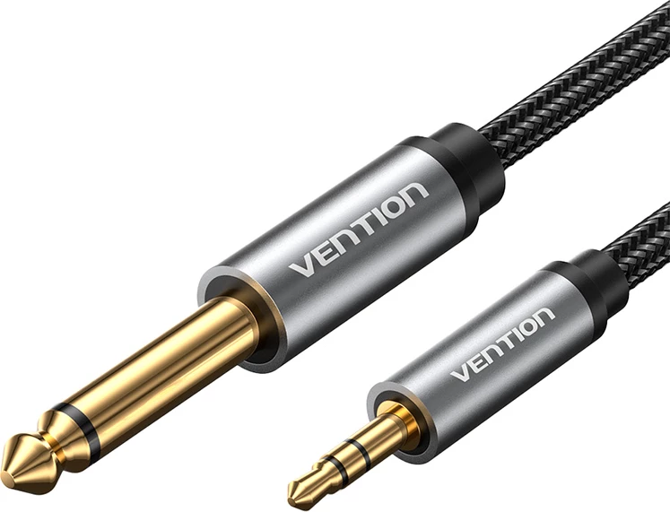 Avdio kabel Vention BCYHJ, mini vtič 3,5 mm na vtič 6,35 mm, 5 m, črn