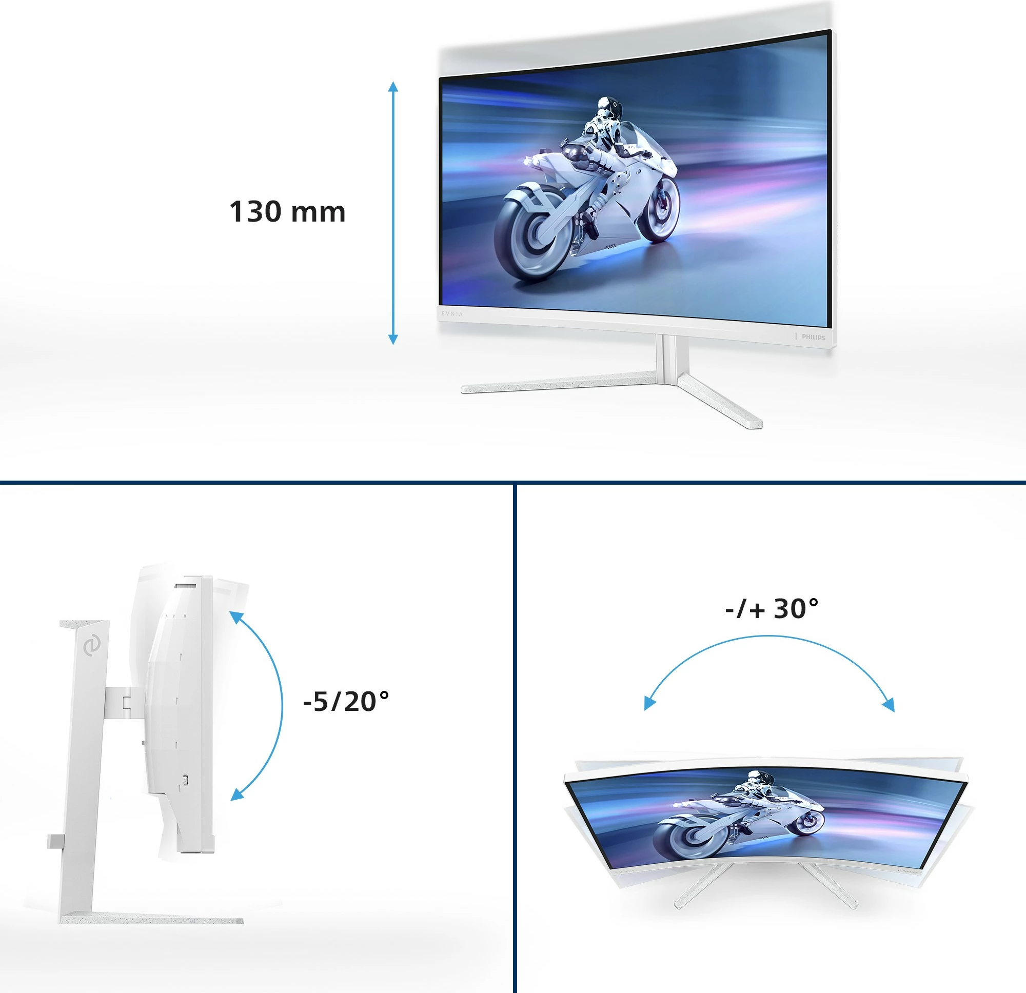 Za igre in profesionalno rabo: zaslon Philips Evnia 5000 27M2C5501/00, 27", Quad HD, bel Za igre in profesionalno rabo: zaslon Philips Evnia 5000 27M2C5501/00, 27", Quad HD, bel