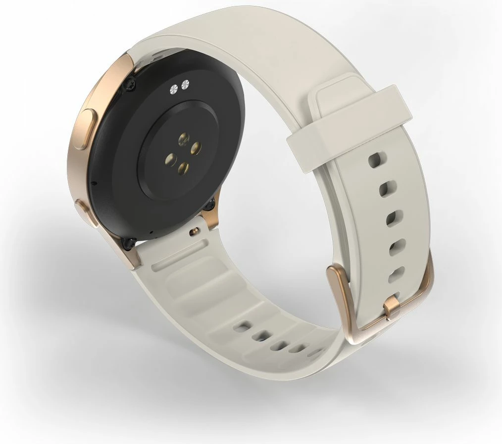 Pametna ura Hama 8900 GPS AMOLED 1.32", silikonski pašček bež, zlata