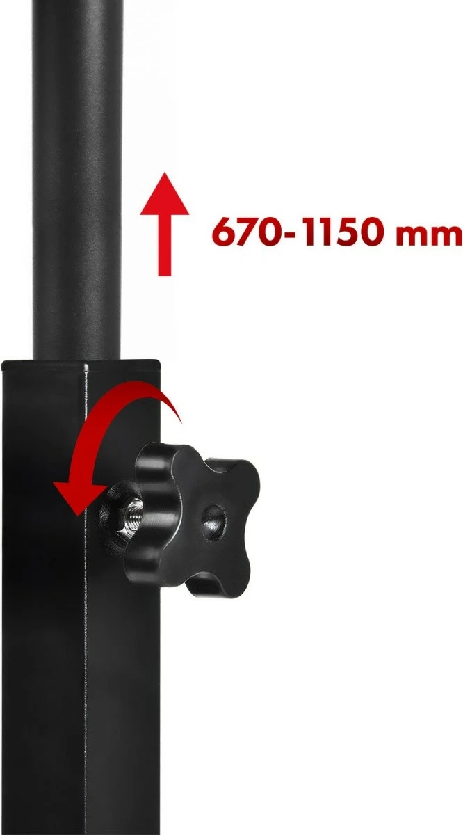 Mobilna miza z nastavljivo višino Maclean MC-124 B, 80x60 cm, višina 67–115 cm, nosilnost max 50 kg, črna