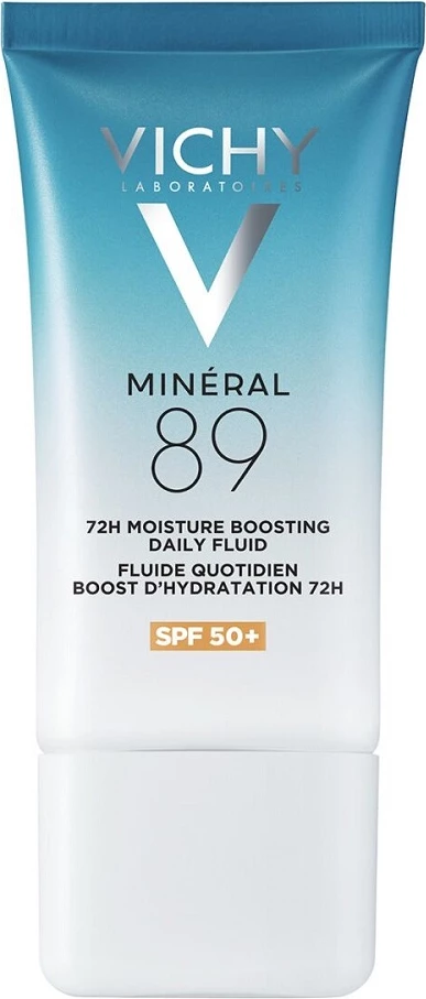 Hidratantna krema-fluid za obraz z zaščito SPF za ženske Vichy Mineral 89 Hydrating Cream-Fluid 72H SPF50+, 50ml