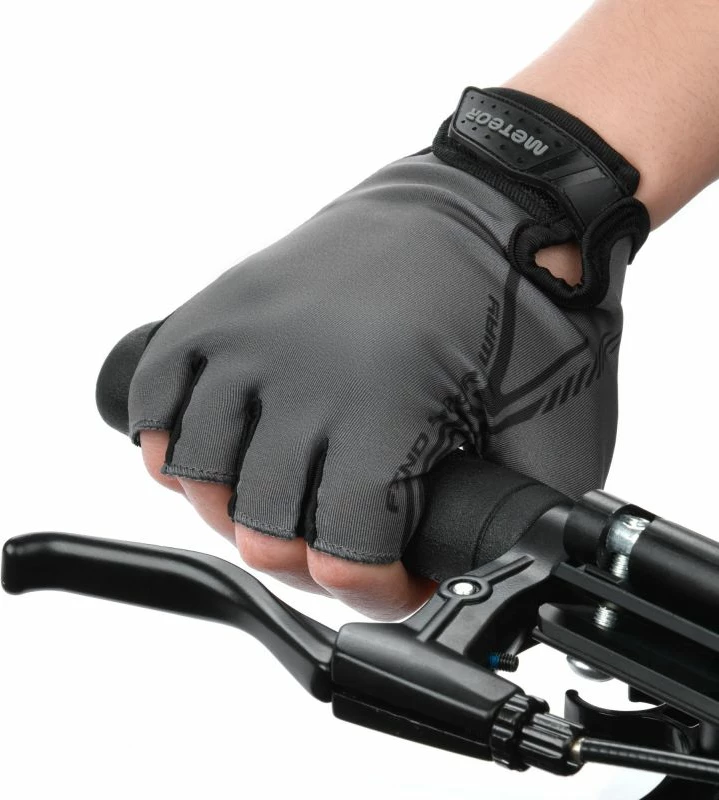Kolesarske rokavice, Meteor MX10, za moške/ženske, sive