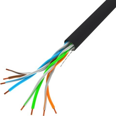 Omrežni kabel UTP Lanberg LCU5-10CC-0305-BK, 305 m, 100 Mb/s, črn