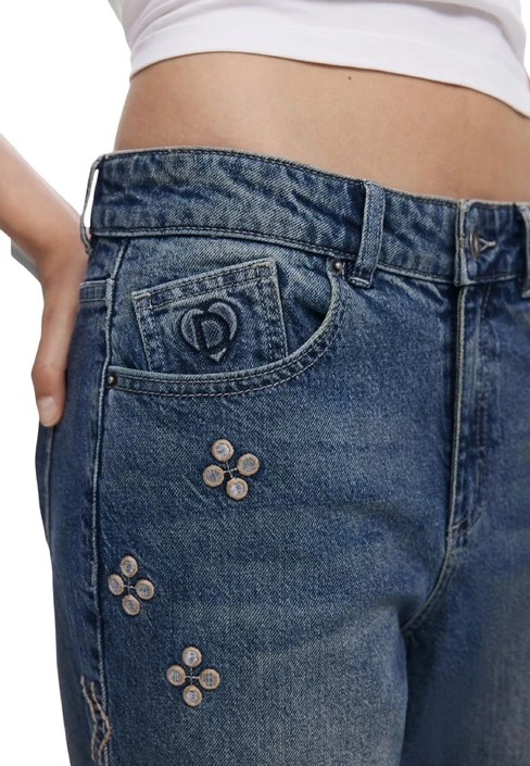 Jeans za ženske Desigual, modri