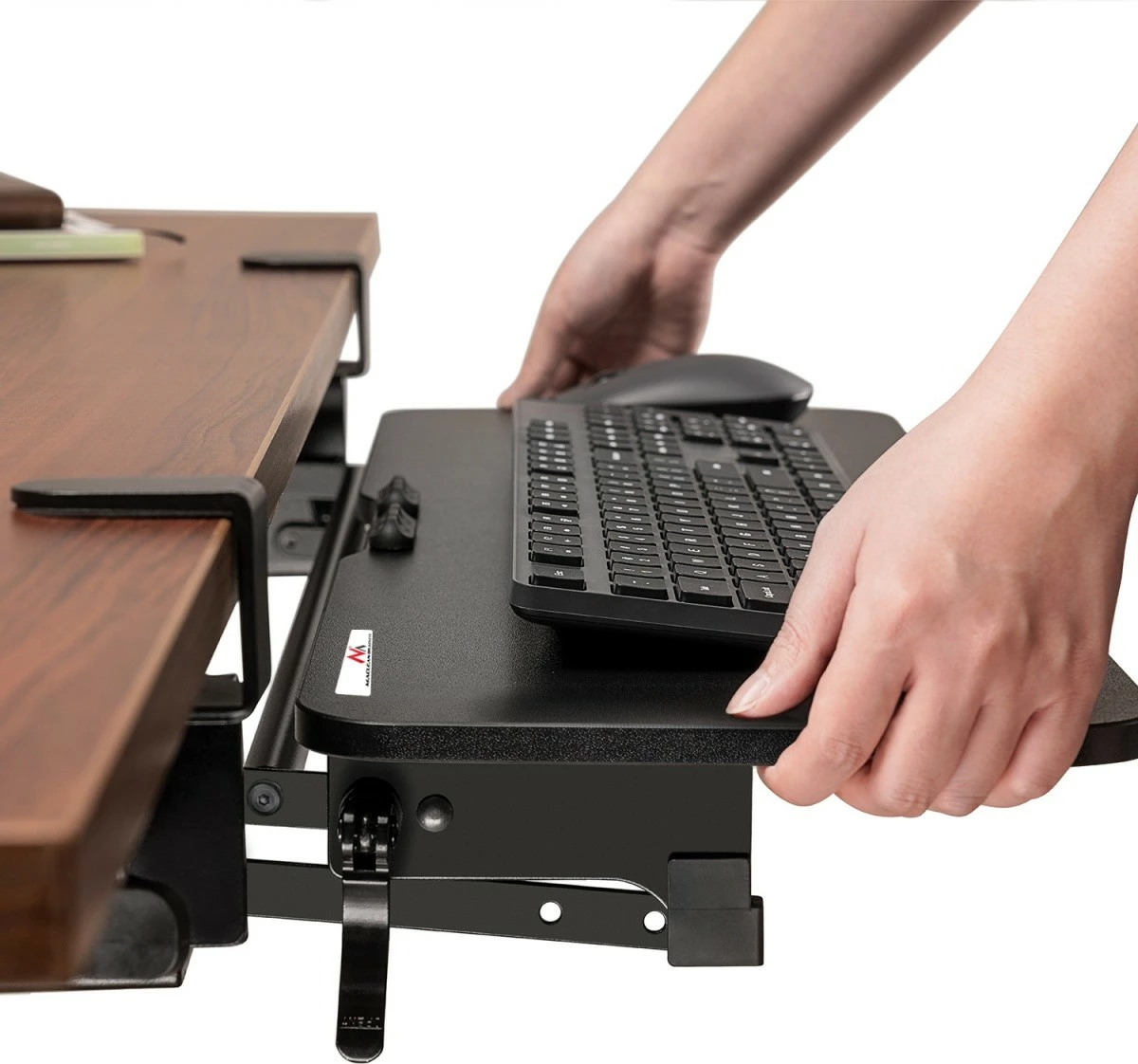 Držalo za tipkovnico pod mizo, nastavljivo, črno Maclean MC-462