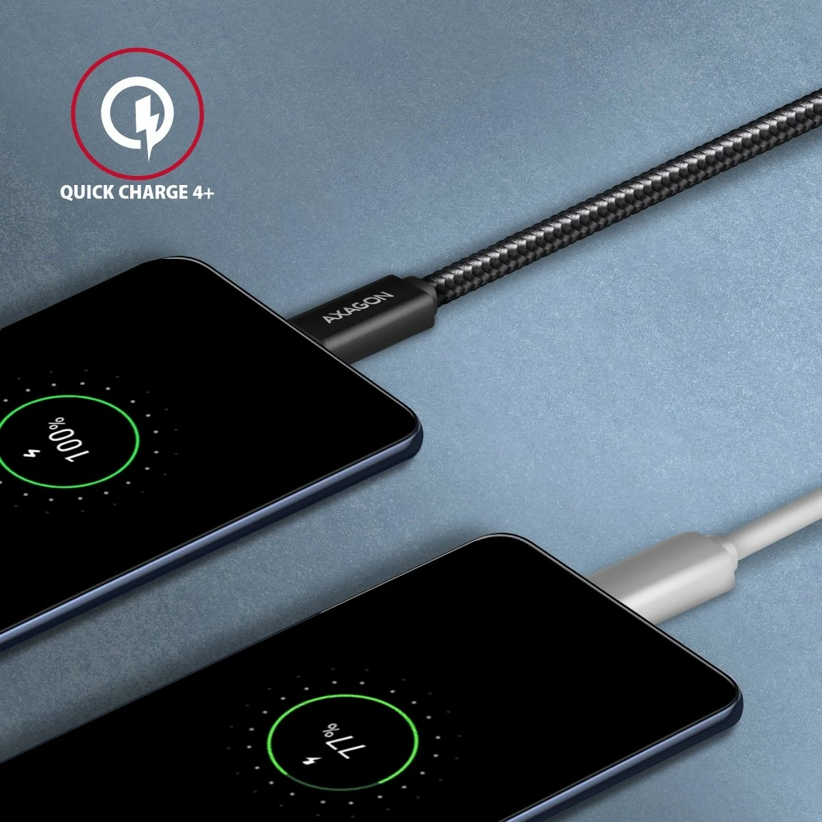Premium USB-C kabel AXAGON BUCM32-CM20AB, 2 m, 100 W, 5 A, 4K, črn Premium USB-C kabel AXAGON BUCM32-CM20AB, 2 m, 100 W, 5 A, 4K, črn