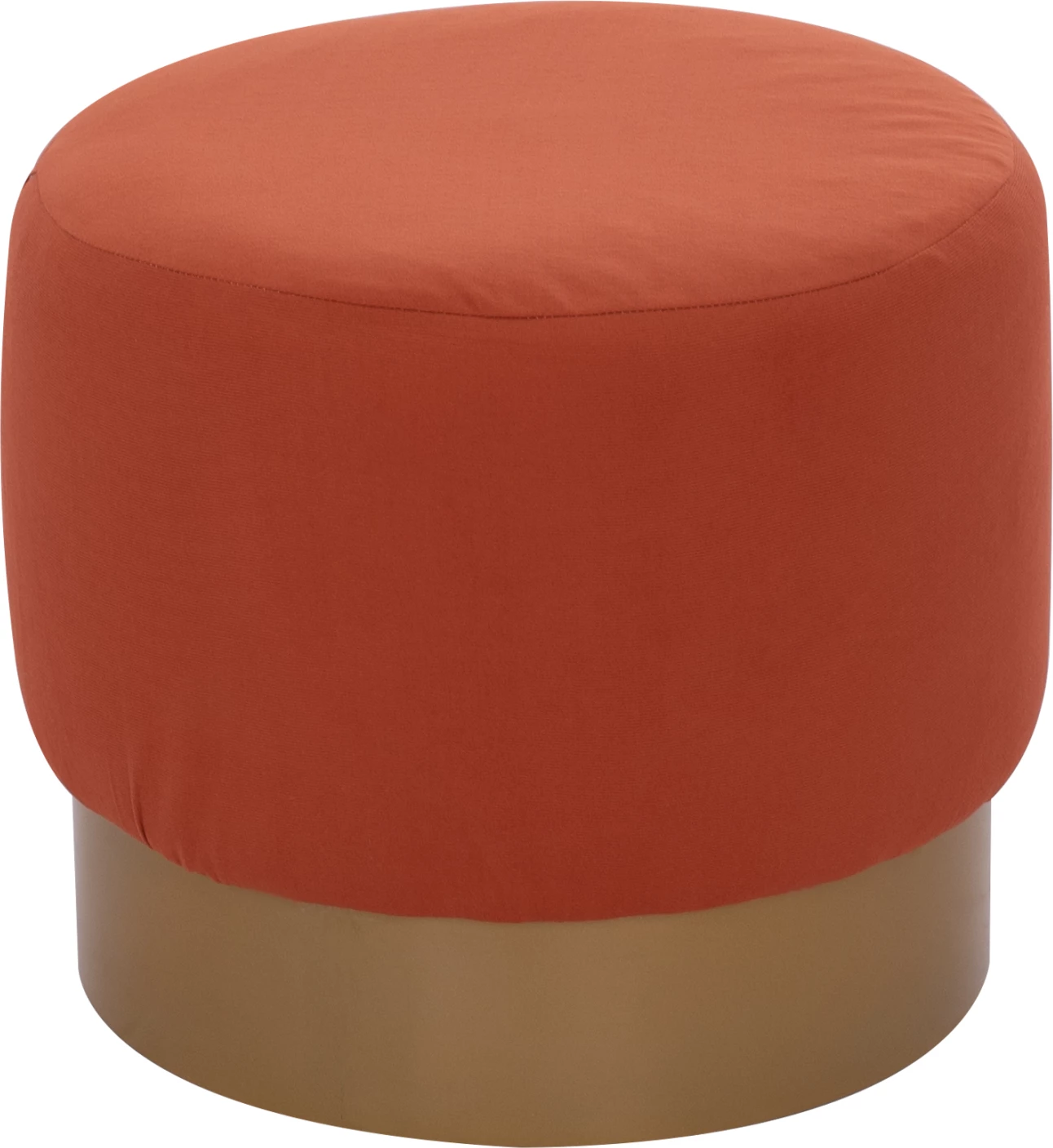 Okrogli pouf/stol FH9260.02 iz koralnega blaga, zlata okrogla osnova