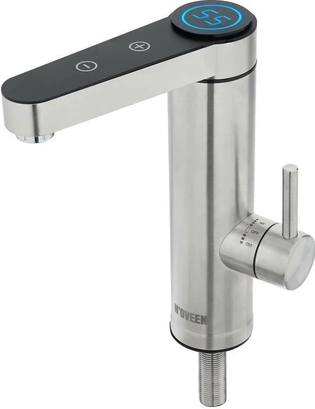 Električna pipa za vodo N'OVEEN IWH960, LED zaslon, inox, IPX4, srebrna