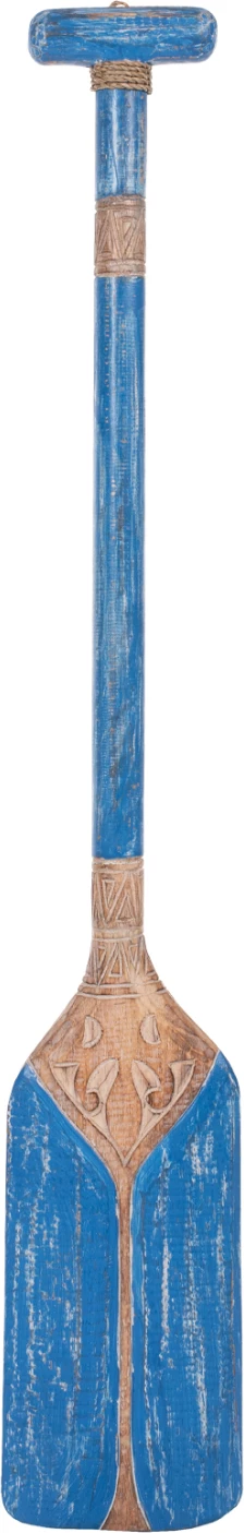 Stenska dekoracija FH7709.04 iz masivnega albasia lesa modra 16,5x100 cm