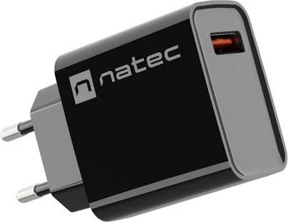 Polnilec Natec Ribera 18 W USB-A, črn