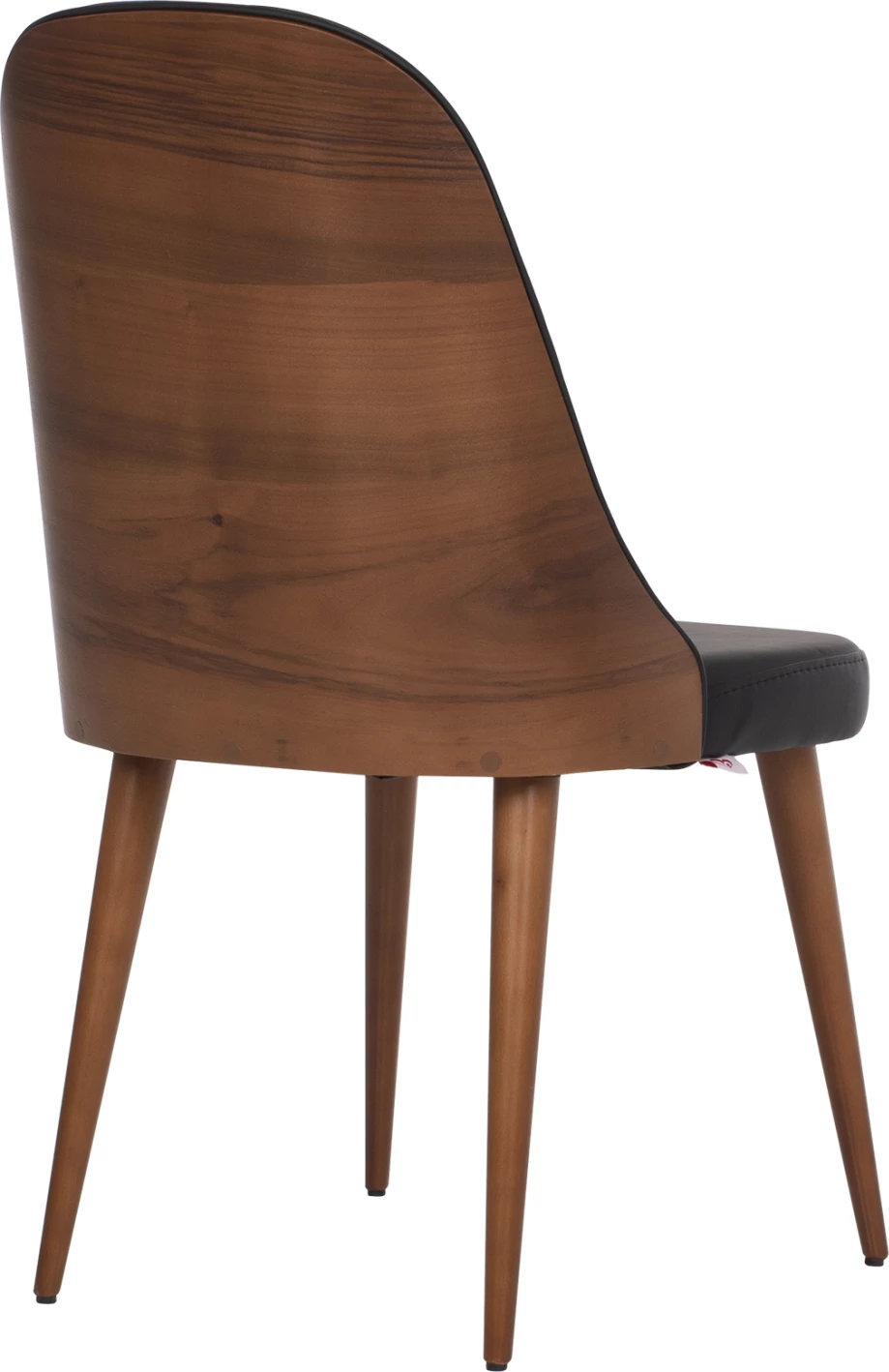 Profesionalni jedilni stol ESTRELLA FH9270.41 črna PU in leseno naslonjalo v barvi oreha 47x60x92H cm, set 2 kosov