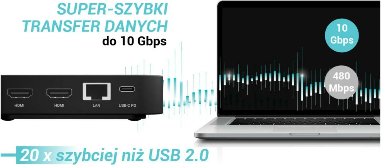 Docking postaja z univerzalnim polnilcem 100W i-tec C31TRIVIDPRO100W, črna