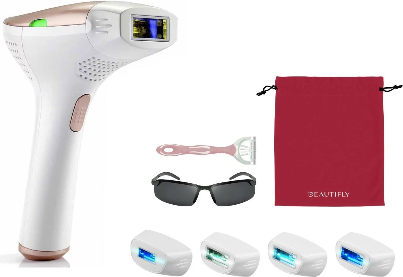 Depilator IPL Beautifly B-Shine PRO, 500000 utripov, 5 stopnje, belo-zlato