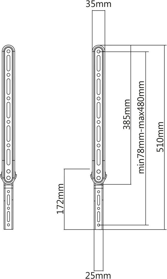 Univerzalni nosilec za zvočnike Maclean MC-912, za TV 23–65 palcev, črn