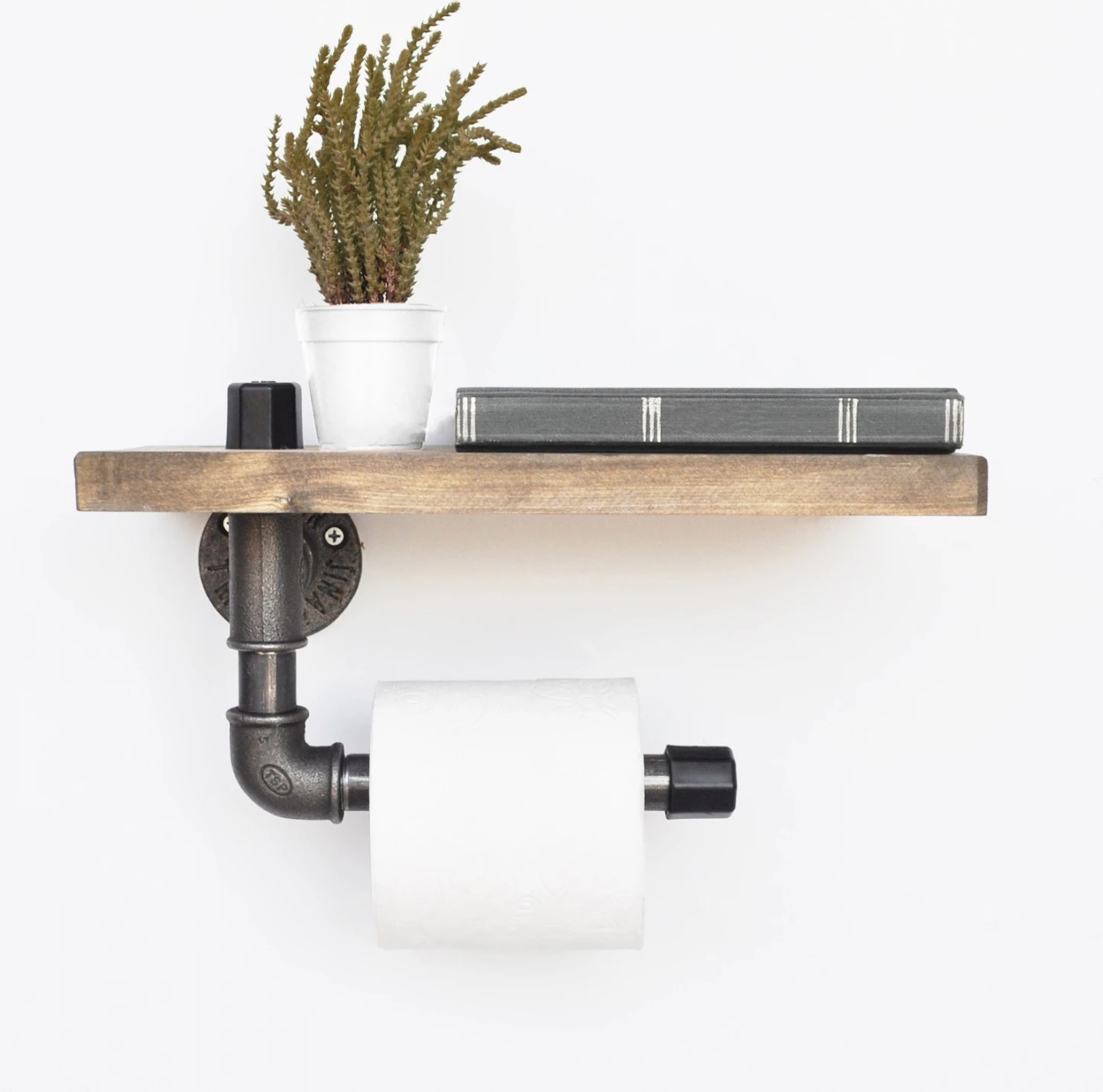 Držalo za papir iz kovine in lesa FH8924.01 30x12x14 cm