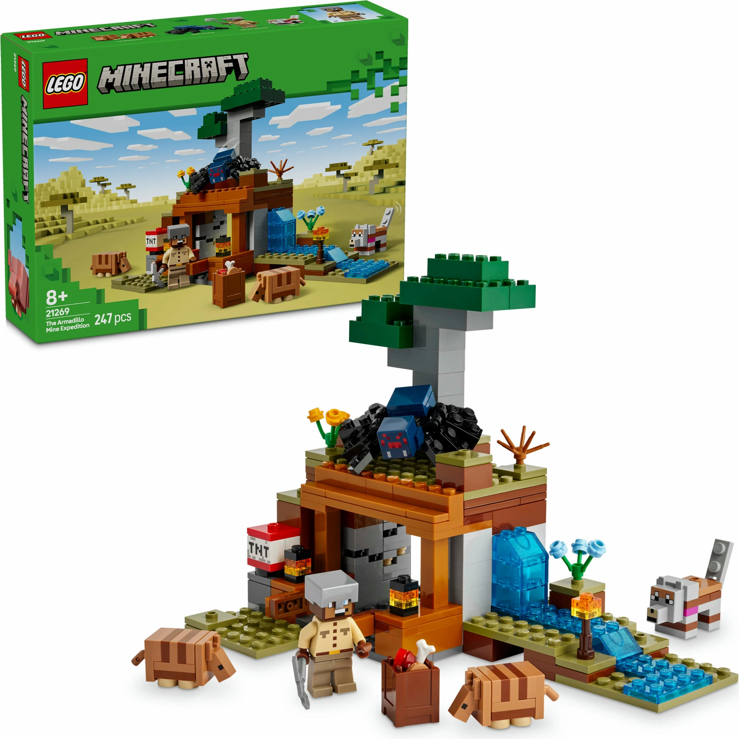 Set gradnje Minecraft 21269, 247 kosov, večbarven