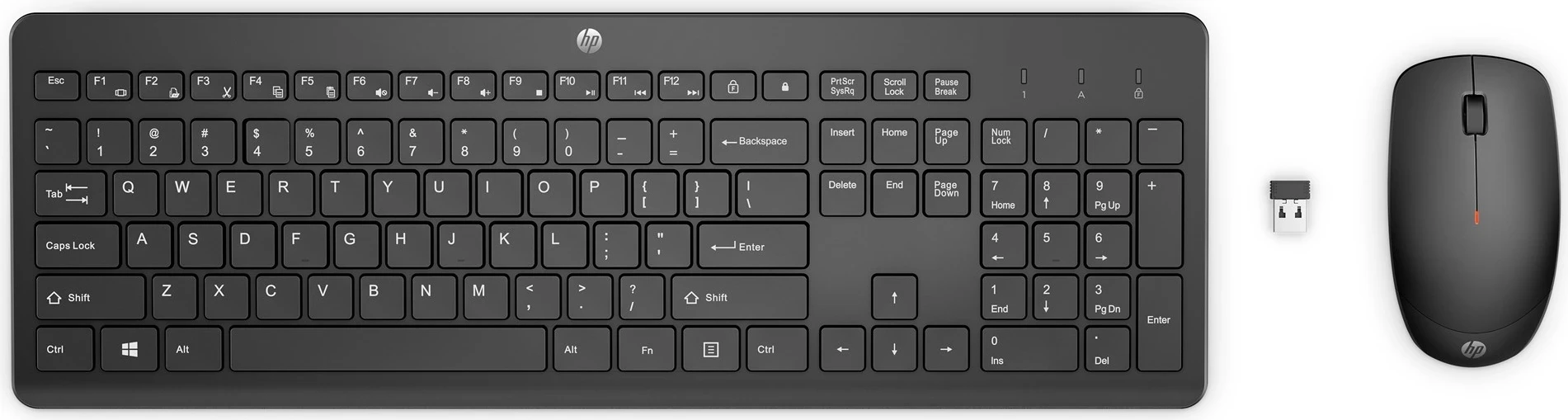 Brezžični komplet miške in tipkovnice, HP 230, črn