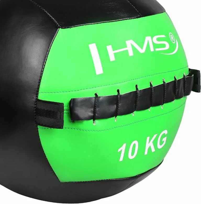 Vadbeni žog HMS Wall Ball, 10 kg, zelena