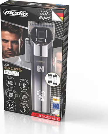 Brivnik Mesko MS 2842, LED zaslon, polnjenje USB‑C, IPX6, do 200 min, 4 glavnika
