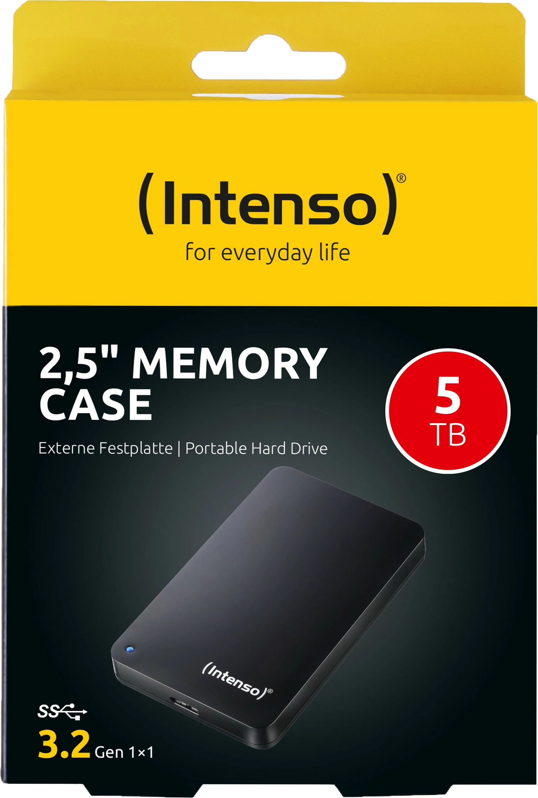 Zunanji trdi disk Intenso 2,5", 5 TB, USB 3.2 Gen 1, črn