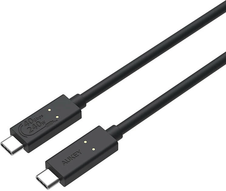 Kabel USB-C na USB-C, 0,8 m, 240 W, črn, Aukey CB-TCC241