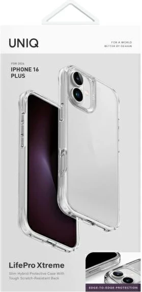 Ovitek UNIQ LifePro Xtreme za iPhone 16 Plus, prozoren