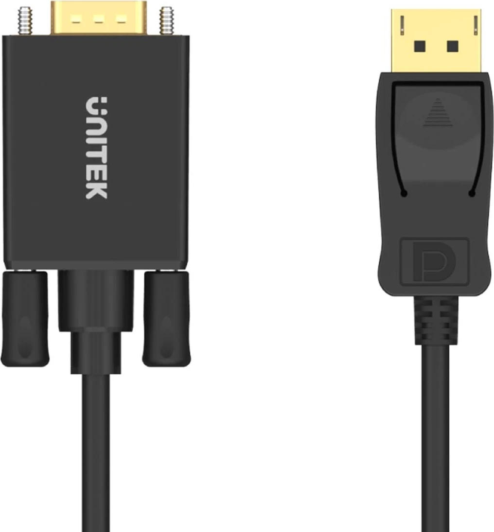 Adapter DisplayPort na VGA, 1,8 m, črn - Unitek