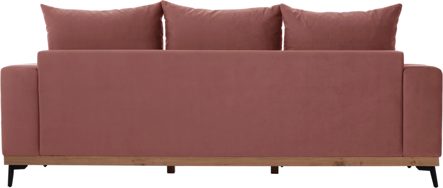 Kotna sedežna garnitura PORTOFINO, prašnato roza, visoke noge, 2 kosa, zamenljiva, tkanina, odporna na madeže in vodo