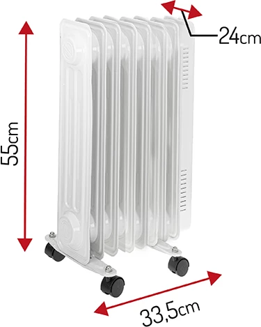 Oljni radiator 7 reber, 1500 W, 3 stopnje ogrevanja, Adler 7815, bel