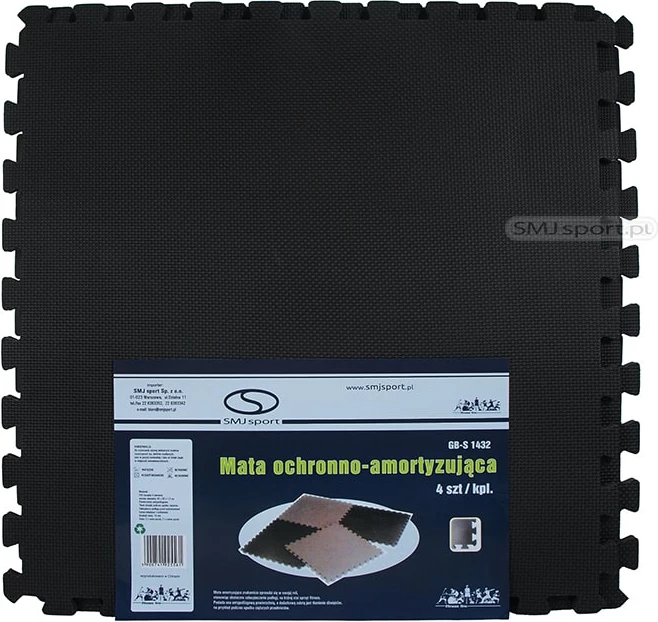 Puzzle podloga za fitnes SMJ, črne