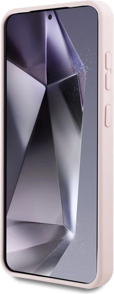 Ovitek za telefon iz silikona z ikoničnim grafitijem in MagSafe za Samsung Galaxy S25, rožnat — Karl Lagerfeld