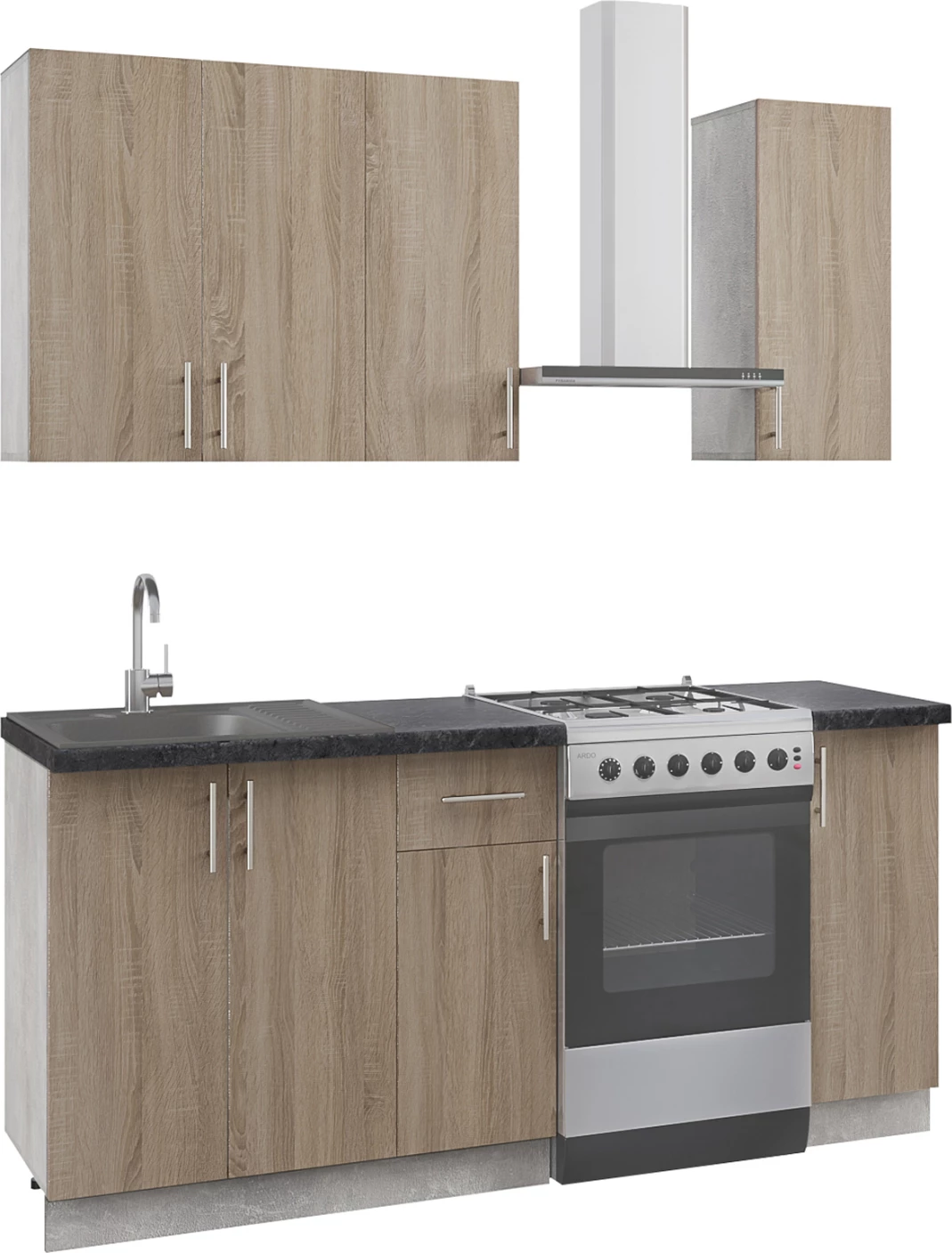 Kuhinjski sestav FH2465.01, melamin Sonoma, delovna plošča laminat, 120x47x84.8 cm